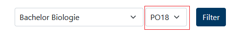 Wie filtere ich Module durch die vorgegebenen Auswahlmöglichkeiten?