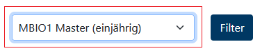 Wie filtere ich Module durch die vorgegebenen Auswahlmöglichkeiten?