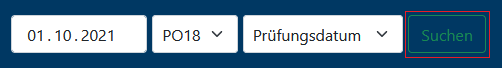 Wie kann ich in der Anwendung nach Dingen oder meinem Prüfungsdatum suchen?