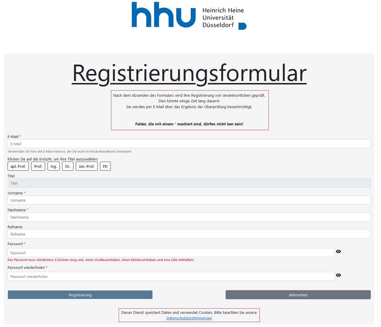 Wie registriere ich mich als Mitarbeitende/r in der Anwendung?